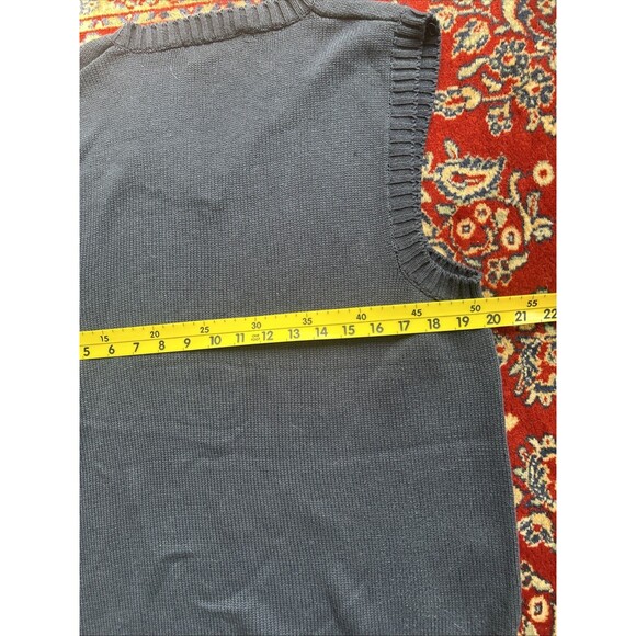 Vintage USA American Flag Knit Sweater Vest Vtg 90s Navy Eslano - Picture 5 of 6